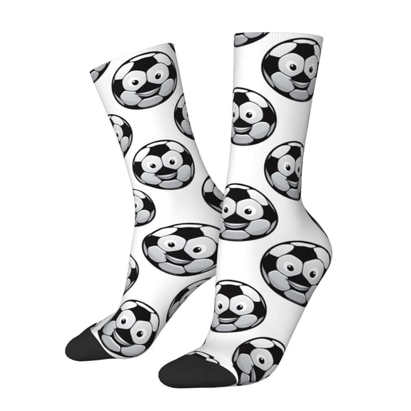 Logiee Happy Soccer Print Adult Socks for Men & Women,Calf Socks, Ankle Socks,Boots Socks,Breathable Casual Sock,Unisex Crew Socks