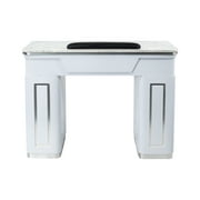 NOVA I - Mesa doble de manicura, estación de uñas para muebles y equipos de  salón de belleza, resistente a acetona, blanco moderno/gris