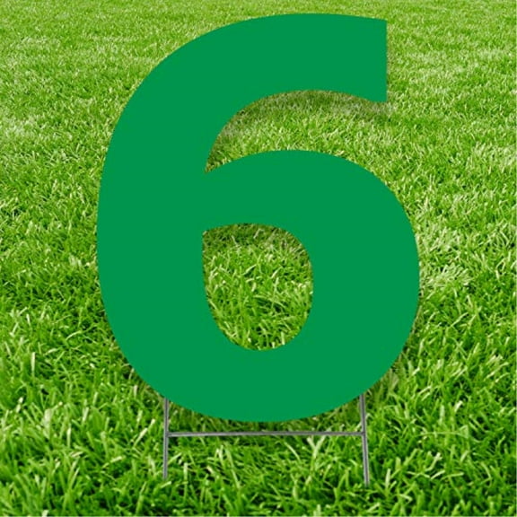 Green Number 6 20 inches tall