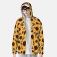thumbnail image 2 of Balery Artistic Zebra Print Sunflower Sudadera ligera de manga larga con capucha y protección solar UPF 50+ para hombre y mujer, ideal para pesca y running-Small, 2 of 7