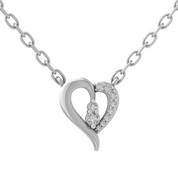 Araiya Sterling Silver Round Diamond Heart Pendant Necklace (1/10 cttw, I-J Color, I2-I3 Clarity), 18"