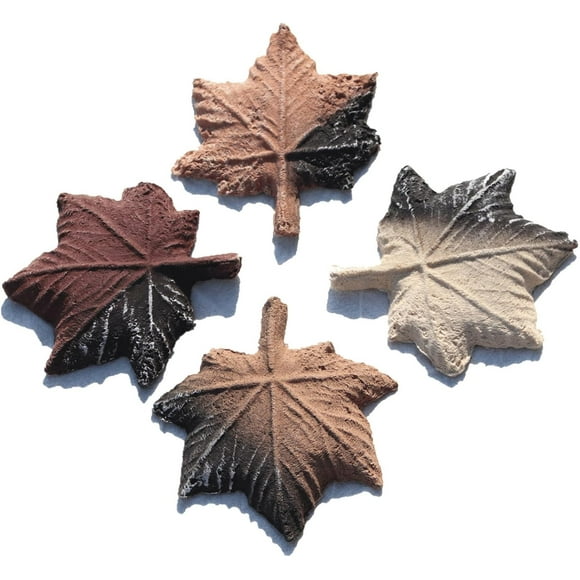 Heyfurni Ceramic Fiber Maple Leaf,4pcs Gas Logs Decorative Maple Leaves for Bio Ethanol Stoves, Tabletop Fireplace, Most Types of Indoor or Outdoor Fire Pit