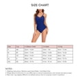 thumbnail image 5 of Traje de baño de una pieza con tirantes finos de malla de retales elástico ajustado con cuello en V traje de baño azul oscuro XXL, 5 of 5