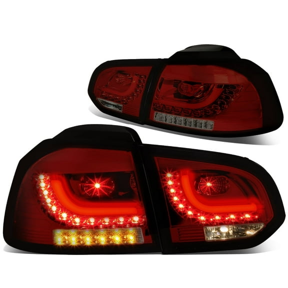 DNA Motoring LED Smoked Tail Light Brake Signal Lamp Set For 2010-2014 VW Golf MK6 Hatchback