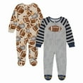 thumbnail image 4 of Kids Headquarters Kids 2-Pack Footed Blanket Sleeper (4 Years/Football (Brown)), 4 of 6