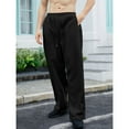 thumbnail image 6 of Men's Baggy Pants Wide Leg Drawstring Waist Loose Sweatpants with Pockets Black S, 6 of 7