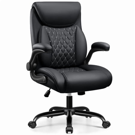 FelixKing Leather Office Chair 500Lbs, Ergonomic Desk Chair with Adjustable Armrest Lumbar Support, Big and Tall Office Chair, Executive Computer Chair for Home Office, Black
