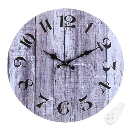 Uxcell 12 Wooden Arabic Numerals Vintage Wall Clock, Style R & Gray