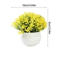 thumbnail image 3 of Dongrere Small Artificial Potted Shrub, Plastic Fake Greenery Plant with White Pot for Home Office Desk Bathroom Tabletop Decor, Yellow, 3 of 8