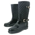 thumbnail image 2 of Women's Rain Boots Adjustable Buckle Rubber Fashion Waterproof Mid Calf Shoes, 2 of 6