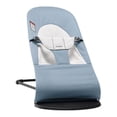 thumbnail image 1 of BabyBjorn Bouncer Balance in Soft Woven/Jersey Blend Fabric - Blue/Gray on Black Frame, 1 of 3