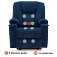 thumbnail image 5 of MCombo Electric Power Recliner Chair with Massage & Heat, Extended Footrest, Cup Holders, Navy Blue Plush Fabric 8015, 5 of 7