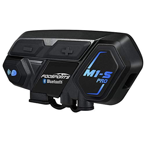 Motorcycle Bluetooth Intercom, Fodsports M1S Pro 2000m 8 Riders Group  Motorbike Helmet Communication System Headset Universal