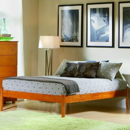 Atlantic Furniture Concord Platform Bed With Open Footrail In Atlantic Furniture Concord Platform Bed With Open Footrail In Caramel Latte Twin