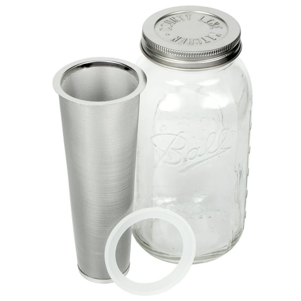 County Line Kitchen Mason Jar Cold Brew Coffee Maker, 2 Quart, with