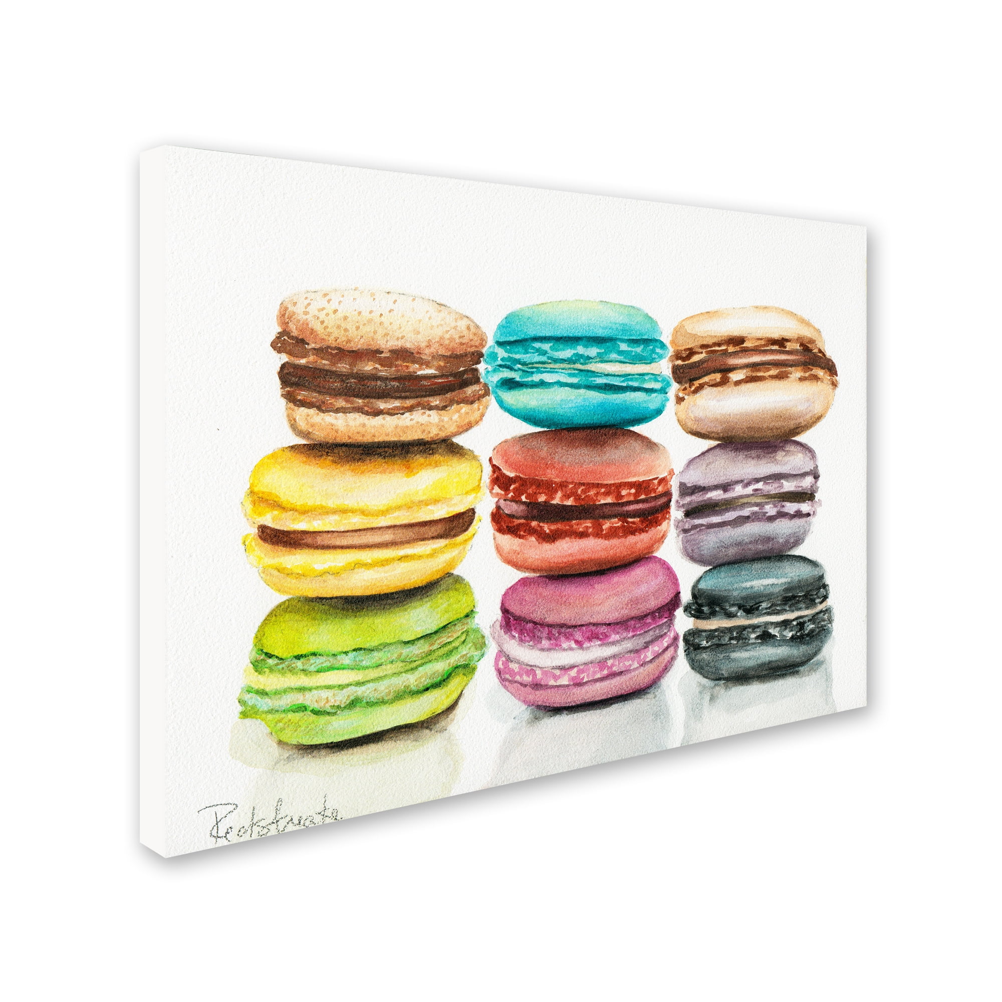 Trademark Fine Art "9 Macarons" Canvas Art by Jennifer Redstreake
