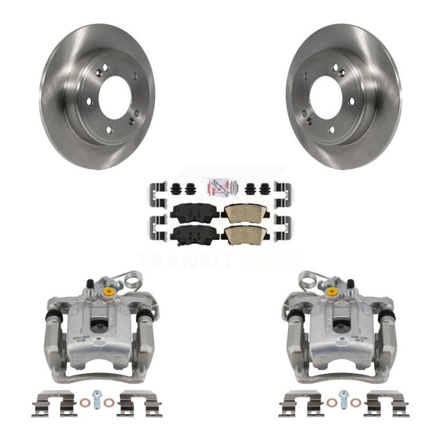 Transit Auto Rear Disc Brake Caliper Rotors and Ceramic Pads Kit for Car Hyundai Elantra Coupe KC8-101044N