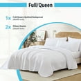 thumbnail image 3 of THD Winston - 3 Piece Full Queen Size Quilt Set, Lightweight Queen Bedspread Coverlet Set (Full/Queen, White), 3 of 7