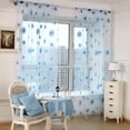 thumbnail image 1 of Cortinas transparentes bordadas, diseño floral de margaritas azules, cortinas de bolsillo para barra, tratamientos, paneles de cortina de gasa para sala de estar, dormitorio(39 * 106in), 1 of 5