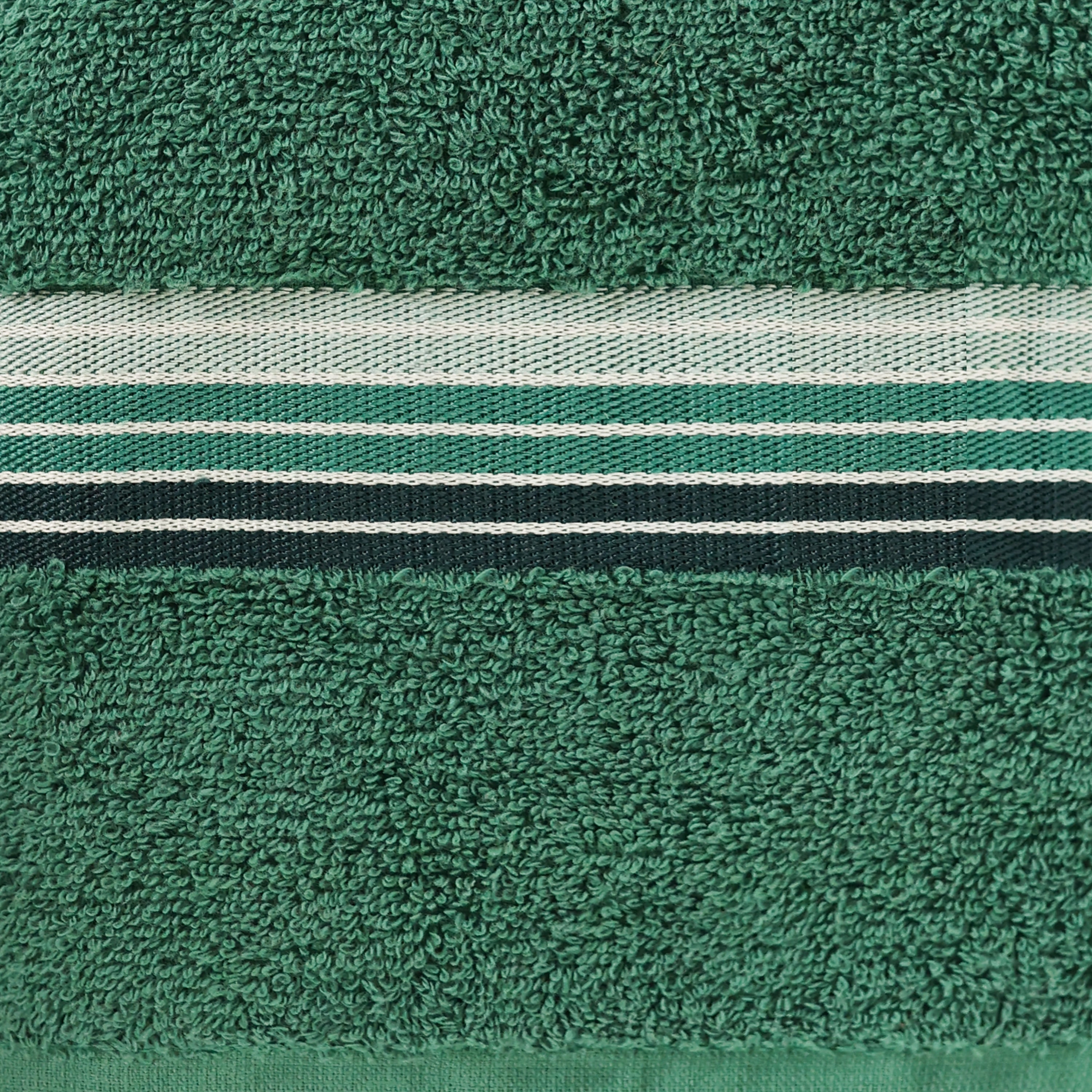 Mainstays Basic Bath Towel, Soft 100%  Cotton and Highly Absorbent Striped Bath Towel, Green