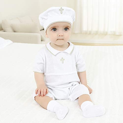 Baby Boy Baptism Outfit with Hat Christening Outfit Cross Detail 3 6M Snow White Walmart