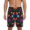 thumbnail image 2 of Daiia Colorful Floral2 Mens Woven Stretch Pajama Short,Short Pajama Pants-3X-Large, 2 of 9