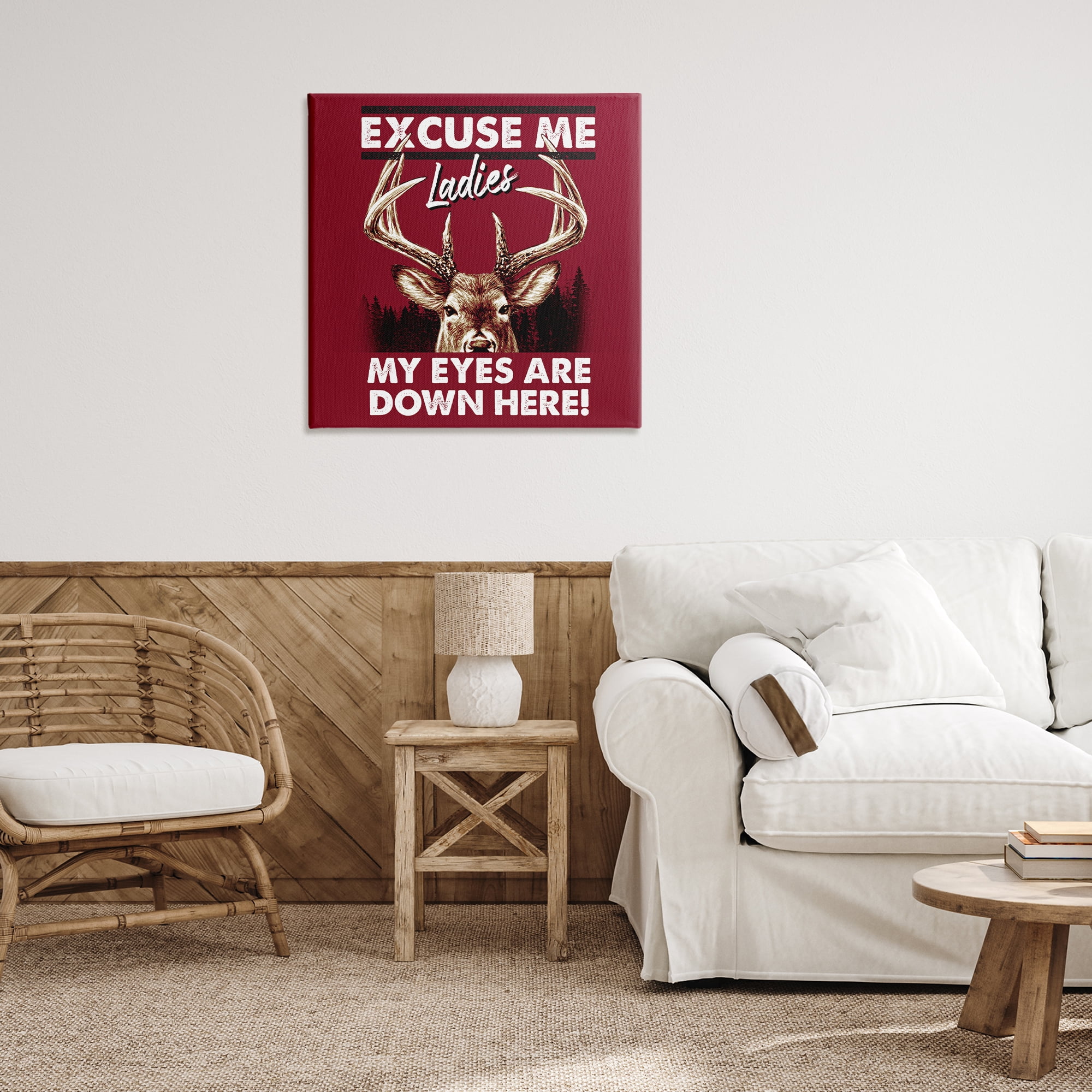 Stupell Industries Eyes Are Down Here Animals Painting Wrapped Canvas Art Print Wall Art, 30 x 30