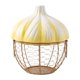 thumbnail image 1 of Soporte de cerámica, contenedor decorativo, cesta de hierro hueca tejida para huevos, almacenamiento de ajos. Amarillo, 1 of 9