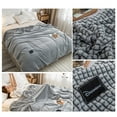 thumbnail image 3 of JeashCHAT Flannel Fleece Bed Blanket , Soft Lightweight Checkered Throw Blanket, 59x78.75 Inches, Dark Blue, 3 of 6