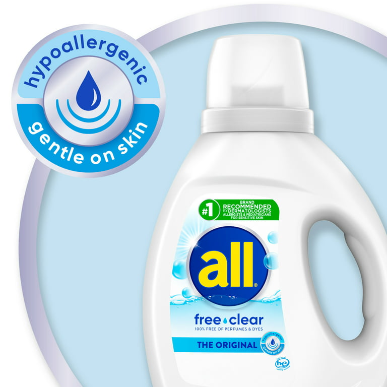 all Liquid Laundry Detergent, Free Clear for Sensitive Skin, 88 Fluid  Ounces, 58 Loads