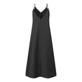 thumbnail image 6 of Viikei Plus Size Skirts for Women Loose Solid V-Neck Open Back Suspender Long Dresses Party Dresses, 6 of 8