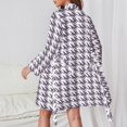 thumbnail image 2 of Aesthetic Red Lilac And White Ripple Night Robe Long Sleeve V Neck Robe With Belt Women's Sleepwear Dresses, 2 of 9