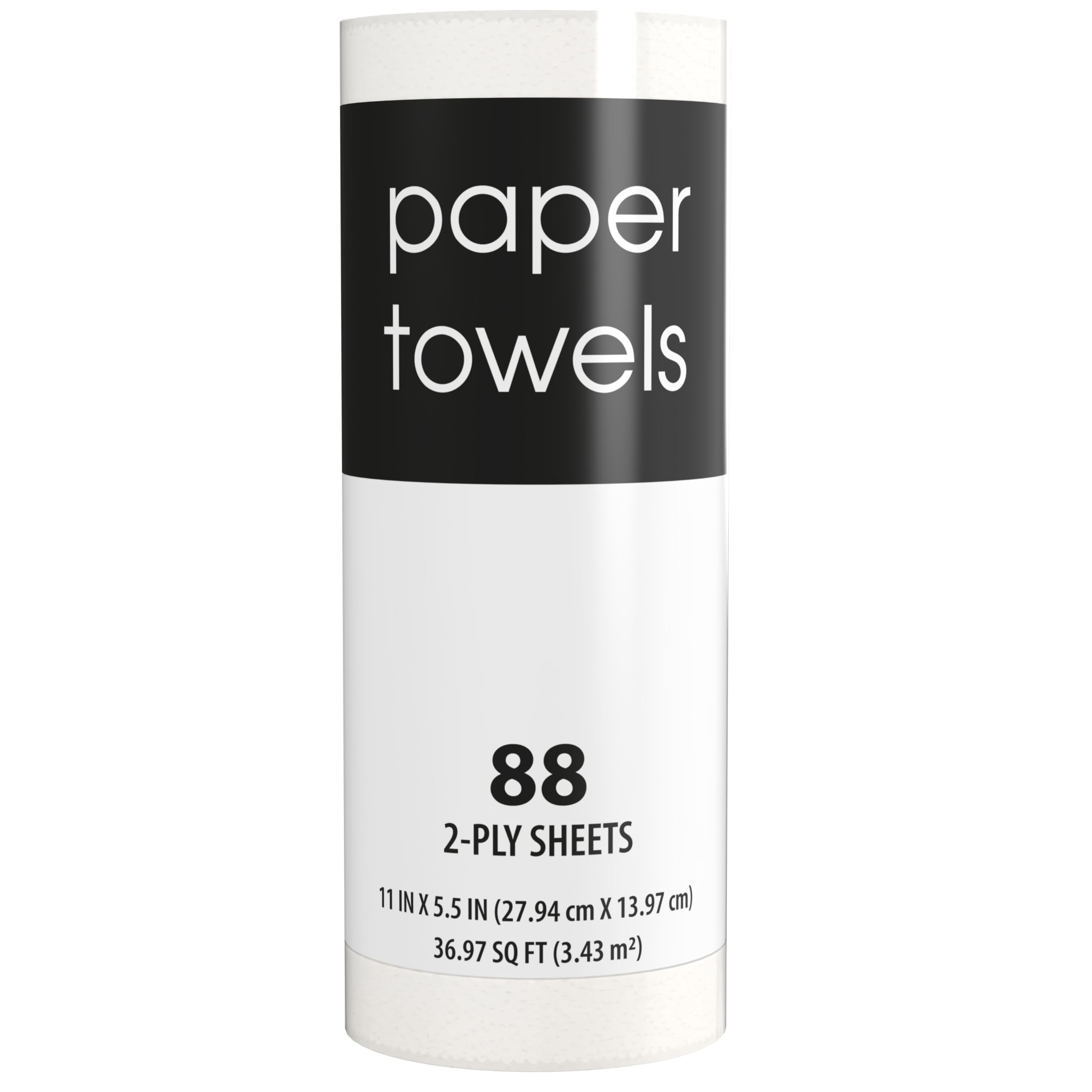 Black and White, 2-Ply Paper Towels, White, 88 Sheets