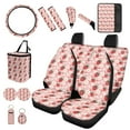 thumbnail image 2 of XYZCANDO Cute Strawberry Car Cushion Cover Steering Wheel Cover Armrest Cover Keychain Lipstick Cover Handbrake Cover Fender Cover Trash Can Seat Belt Cover More Comfortable Driving, 2 of 7