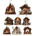 thumbnail image 2 of Adornos de belén, decoración del nacimiento de Jesús, colgante de belén plano de acrílico para decoración de árbol de Navidad de coche, 2 of 5