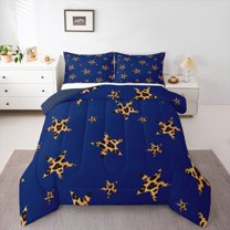 Castle Fairy Abstract Stars Print Queen Comforter Set,Cheetah Print Bedding Comforter Set