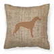 thumbnail image 1 of "Almohada decorativa de tela marrón y arpillera Greyhound de Caroline's Treasures, 14" x 14 ", multicolor" Caroline's Treasures BB1086-BL-BN-PW1414, 1 of 1