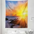 thumbnail image 1 of Tropical Tapestry, Colorful Sunset Romance in the Sky at Tropic Fantasy Landscape Print, Fabric Wall Hanging Decor for Bedroom Living Room Dorm, 5 Sizes, Orange Blue, by Ambesonne, 1 of 1