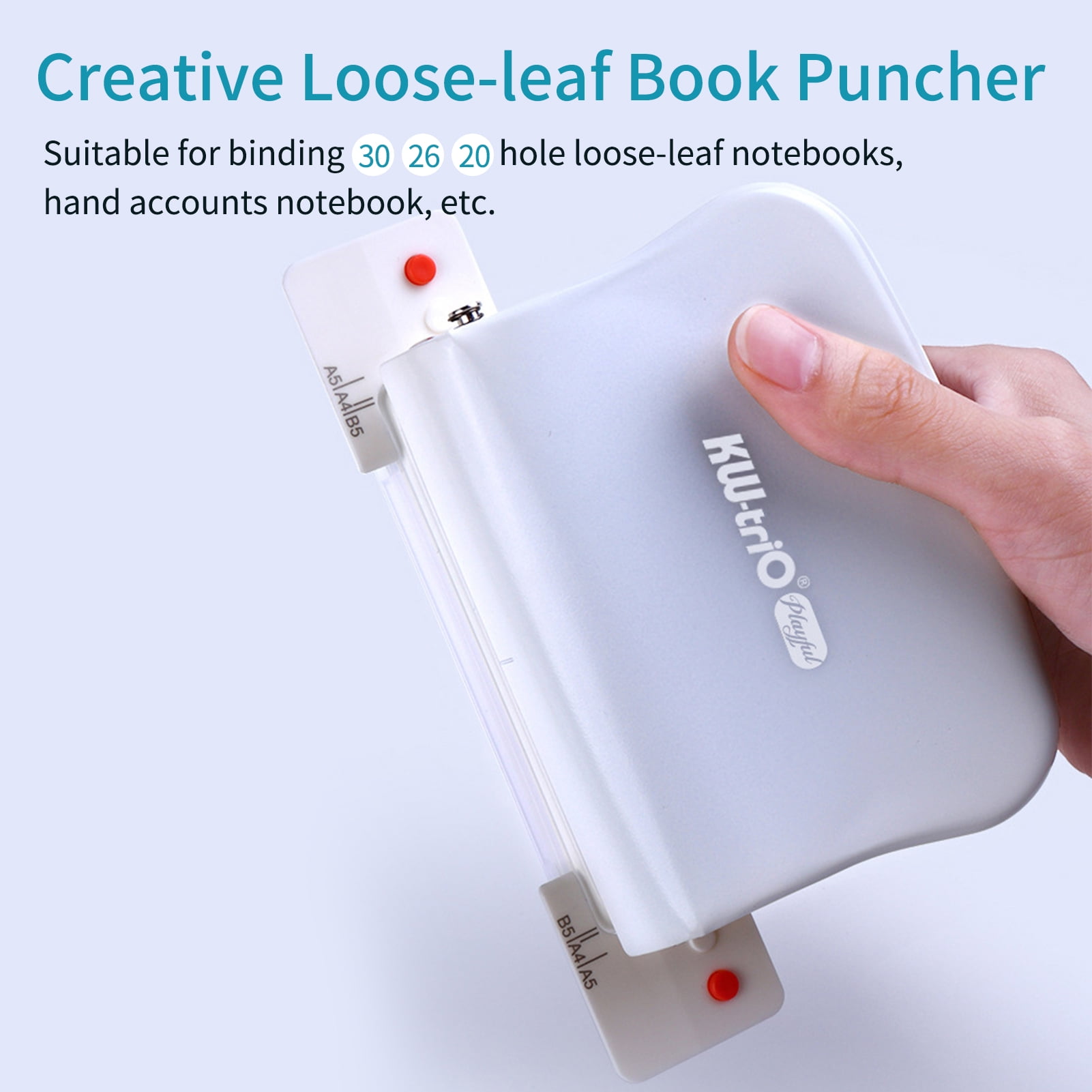 Perforator,Paper Punch B5 Notebook Scrapbook 5.5mm Aperture A4 Metal Puncher Support Punch Handheld Metal 10 Sheet 5.5mm Handheld Metal Puncher A4 A5 B5 Sheet 5.5mm Aperture A5 B5 Notebook