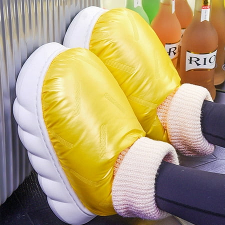 

CoCopeanut Oversize Waterproof Upper Thick Bottom Warm Slippers Women Fashion Couple Home Cotton Shoes Leisure Winter Snow Boots Men Shoes