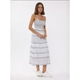 thumbnail image 2 of High-Waist Striped Maxi Skirt with Elastic Waist, 2 of 5