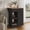 black, variant on Rolling Kitchen Island with Drop Leaf – 2 Open Shelves, 1 Drawer, Storage Cart on Wheels for Kitchen, Dining Room, Space-Saving