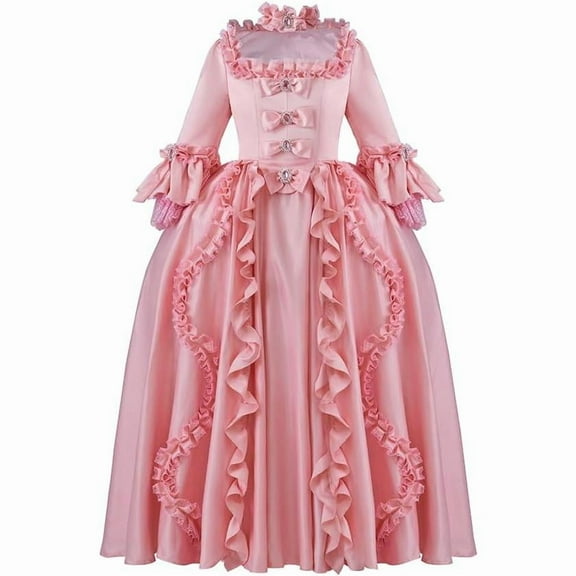Women’s 18th Century Rococo Vintage Marie Antoinette Pink Court Princess Ball Dress