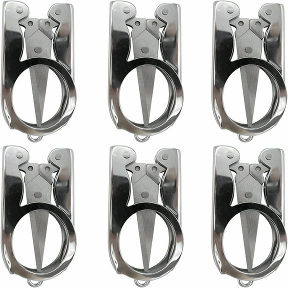 FACEGA 6pcs Stainless Steel Folding Pocket Portable Foldable Mini Travel Scissors Small Scissors Paper Thread Snips Craft Cutter Pointy Sewing Yarn Cutter