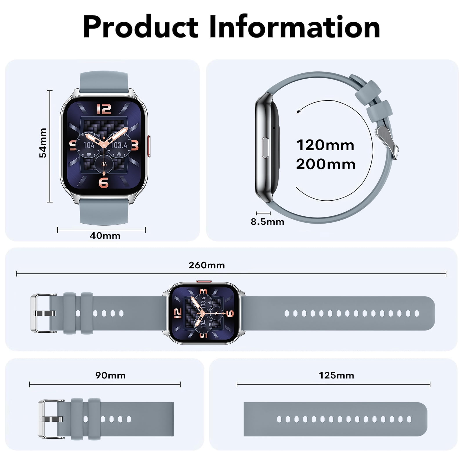 Smart Watch for Android and iPhone, TIGRADE Answer/Make Call Smartwatch for Men Women Waterproof, 23 Sport Modes, Fitness Activity Tracker, Heart Rate