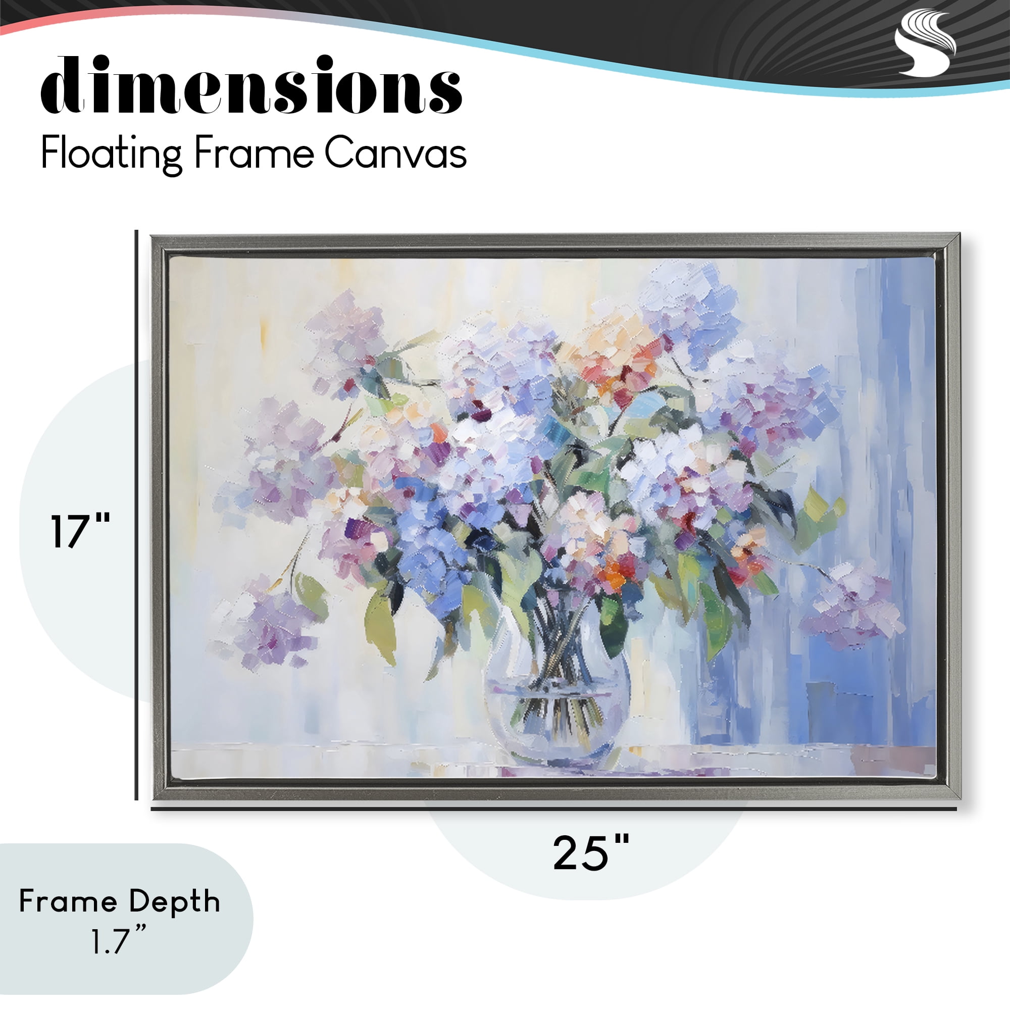 Stupell Industries In Full Bloom Bouquet Gray Framed Floater Canvas Wall Art, design by Creative Studio