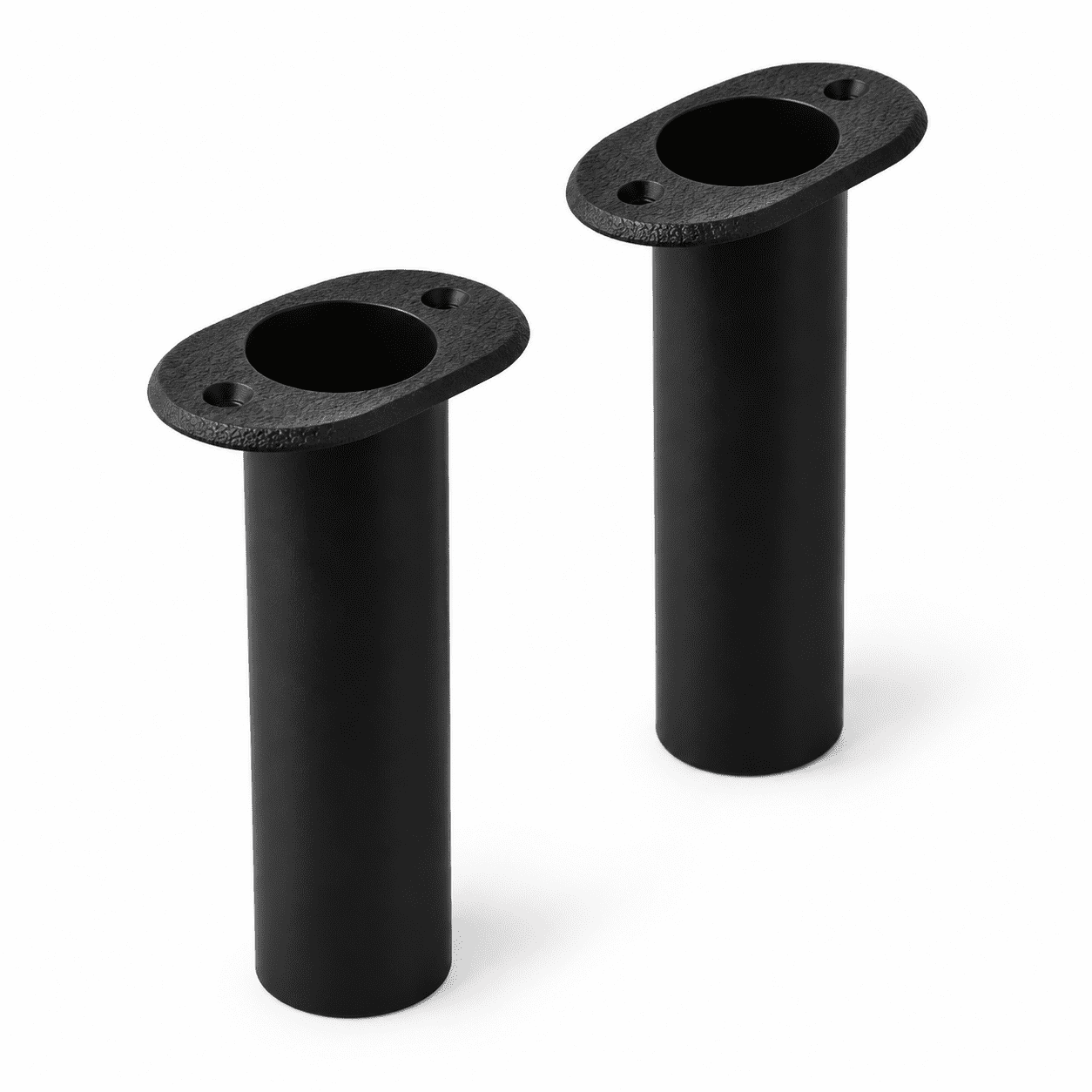 Black 2-Pack 90 Degree Flush Mount Plastic Fishing Rod Holders for Yacht