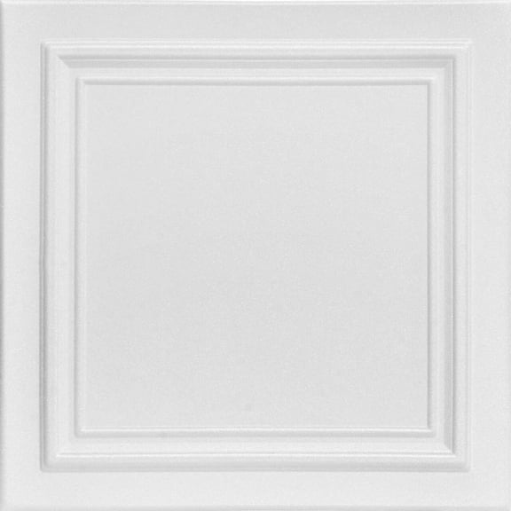 R24-Line Art Foam Glue-up Ceiling Tile in Plain White (21.6 Sq.ft / Pack) - 8 Pieces