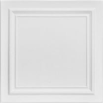 R24-Line Art Foam Glue-up Ceiling Tile in Plain White (21.6 Sq.ft / Pack) - 8 Pieces