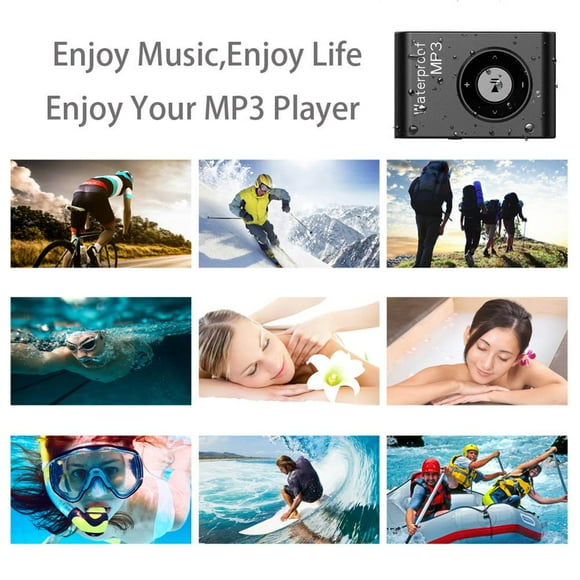 Peggybuy Waterproof Swimming MP3 Player Stereo Music MP3 Walkman w/FM Radio Clip